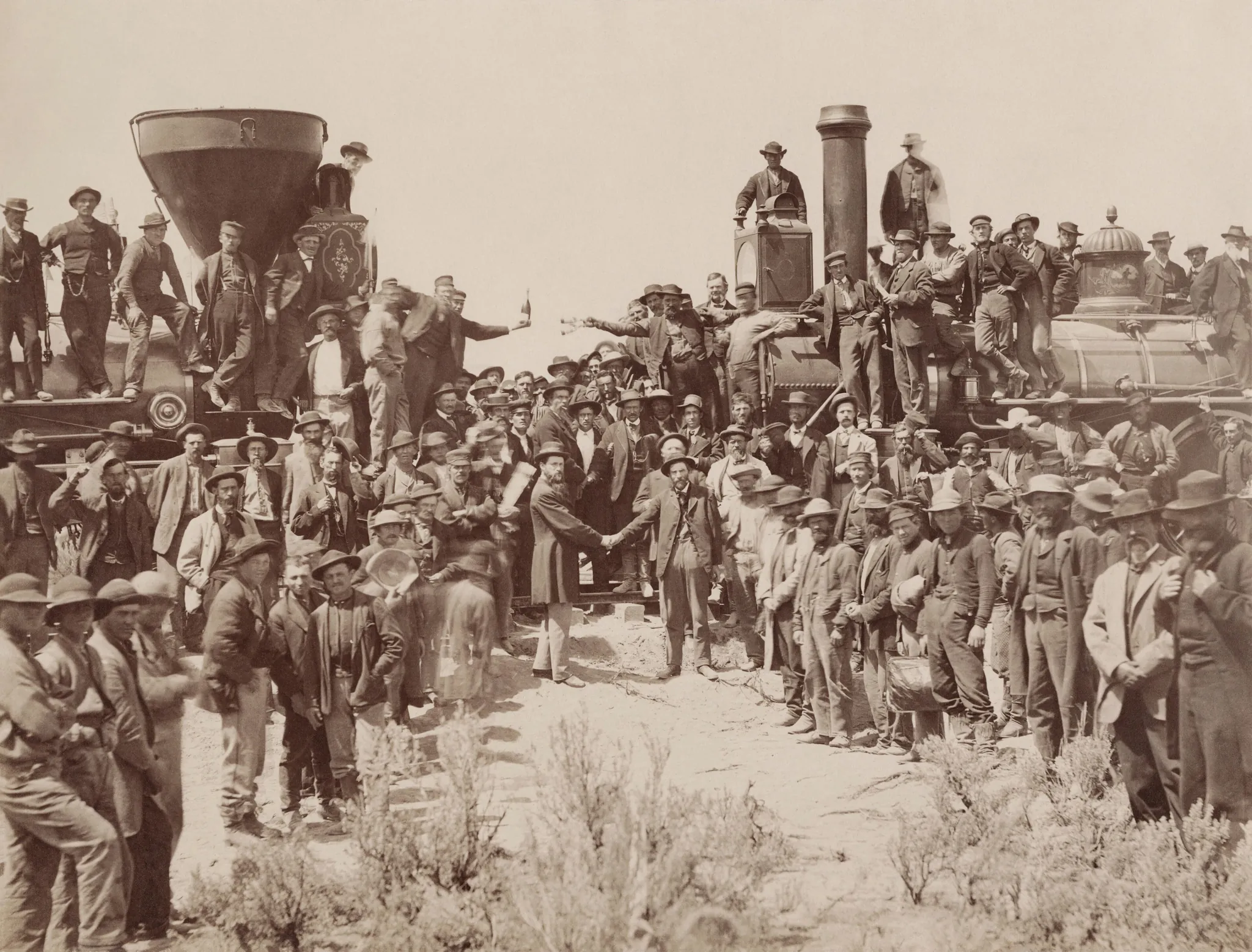 Real photo: May 10, 1869: the last rail at Promontory Summit (A. J. Russell).