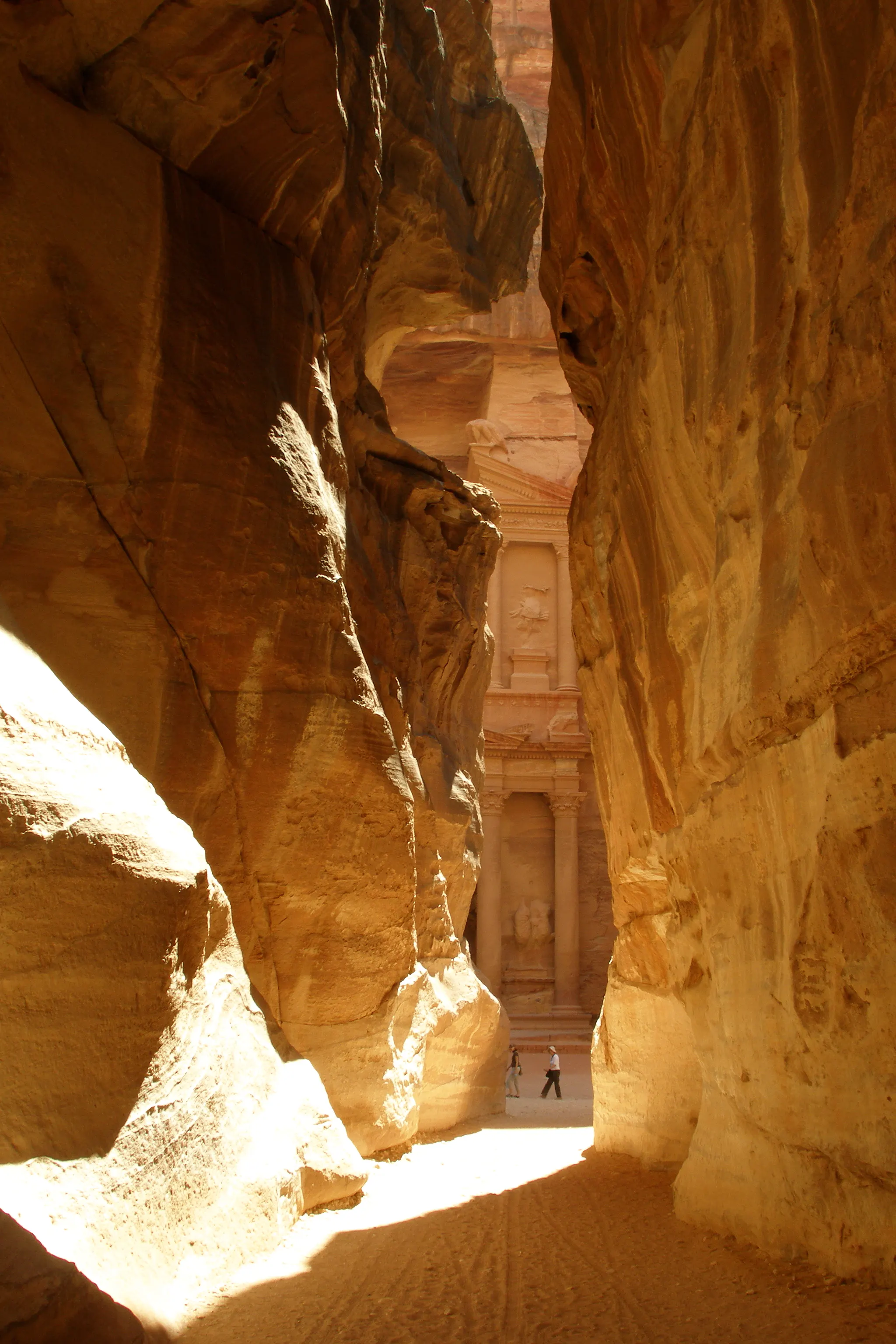 Real photo: The Siq, the narrow sandstone gorge that leads into Petra.